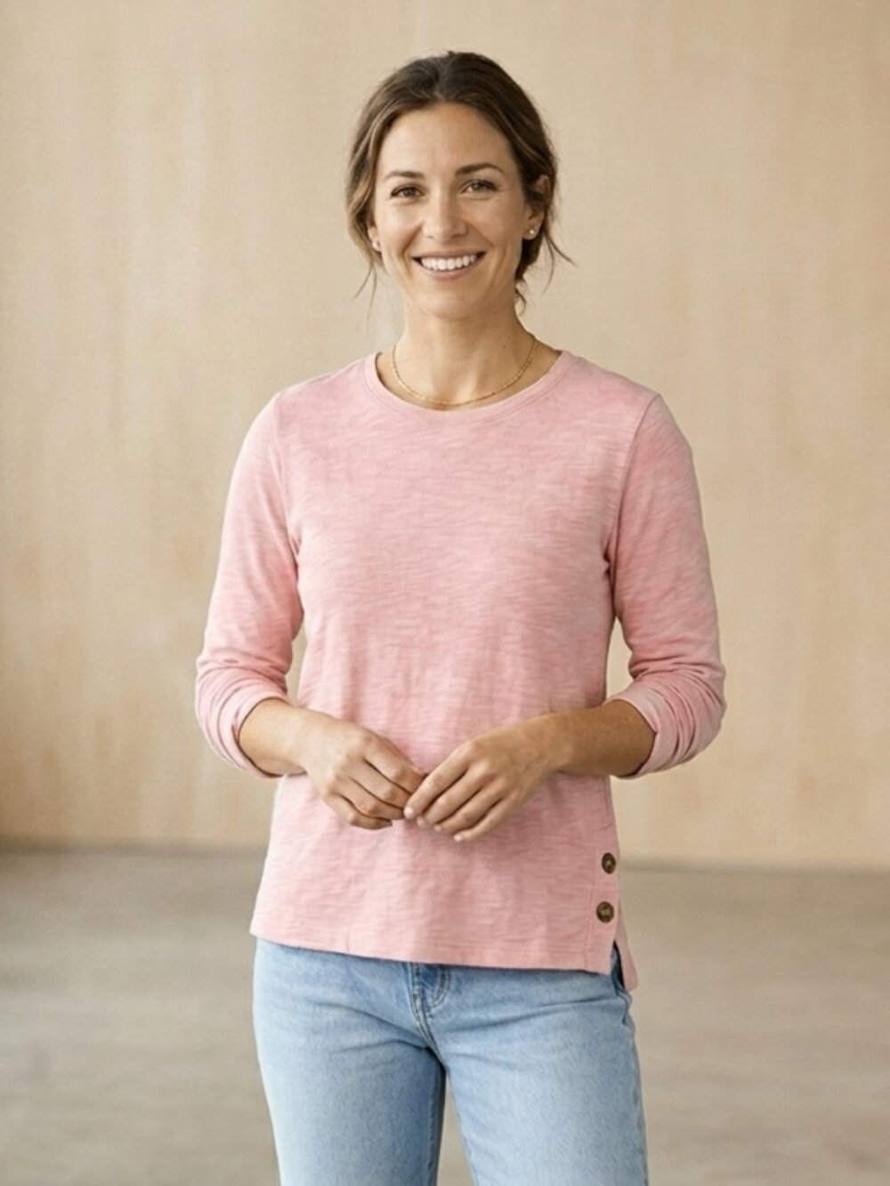 Toad&Co Long Sleeve Button Side Crewneck Tee